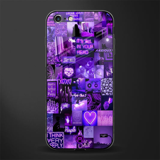 purple collage aesthetic glass case for iphone 6s plus image