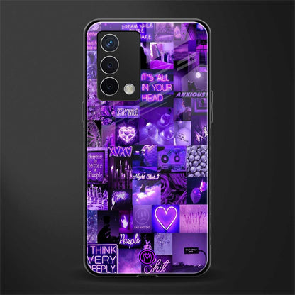 purple collage aesthetic back phone cover | glass case for oppo a74 4g