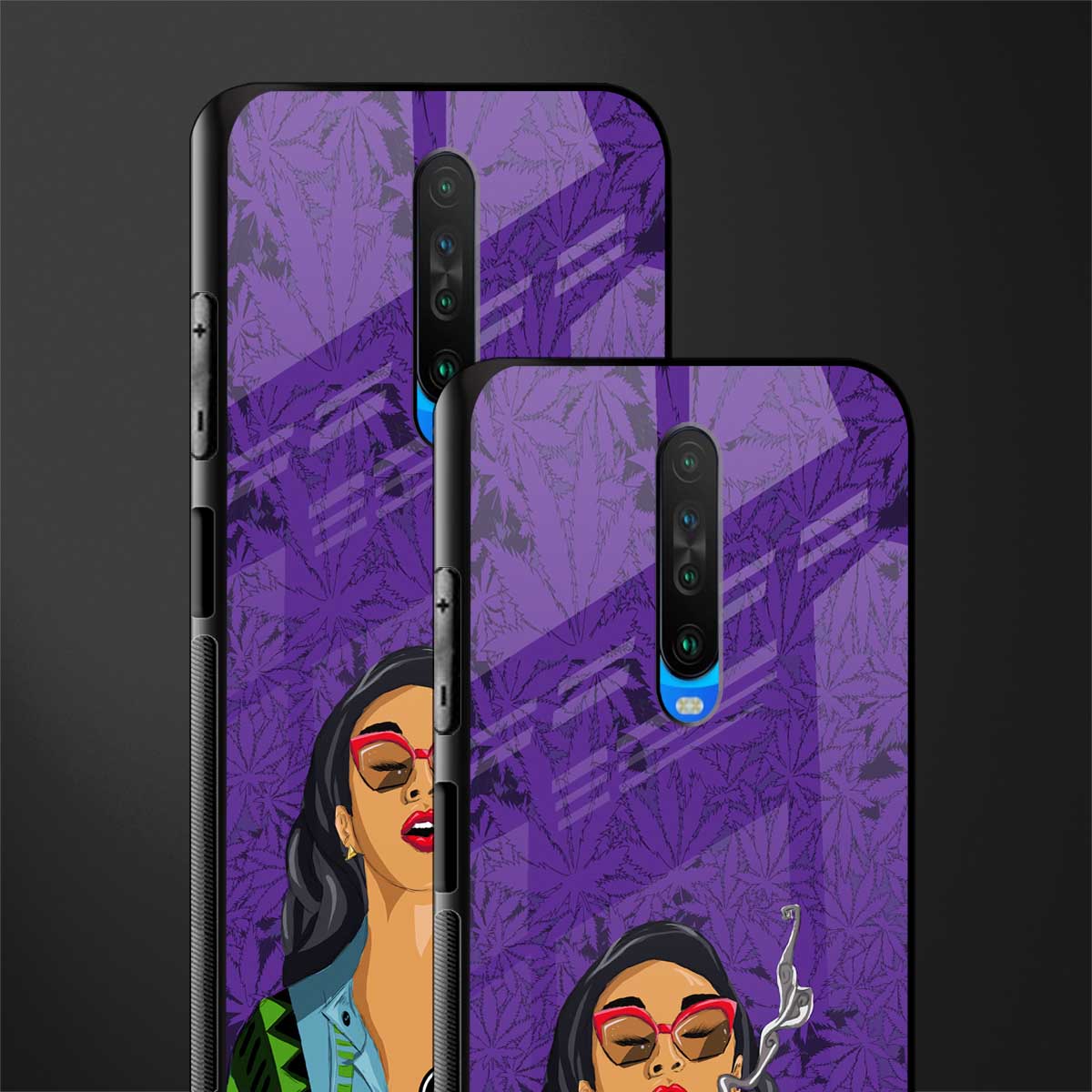 purple smoke glass case for poco x2 image-2