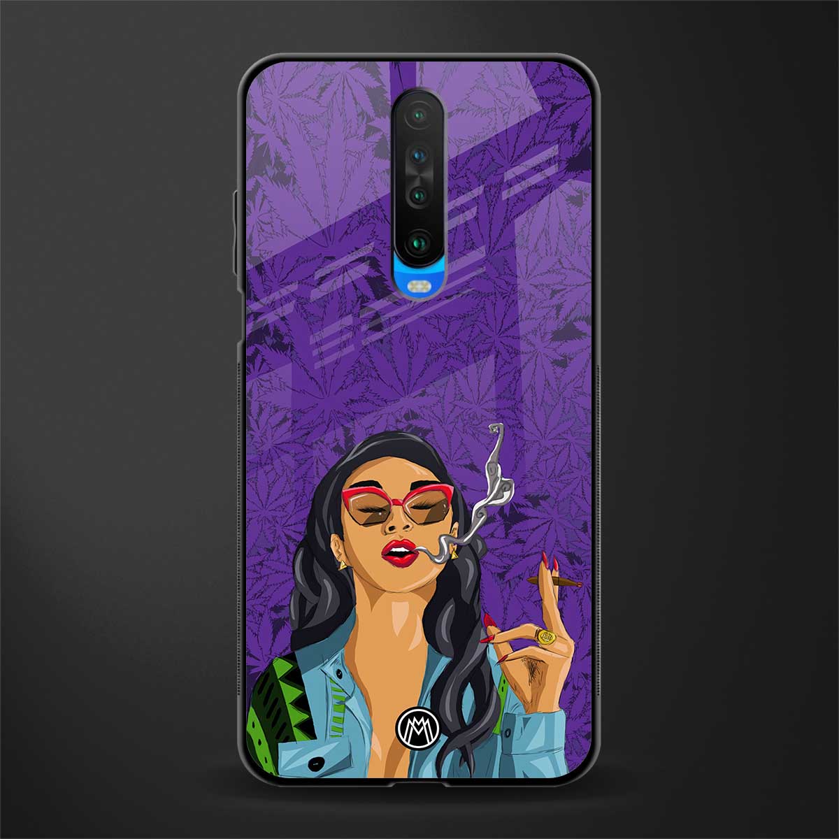 purple smoke glass case for poco x2 image