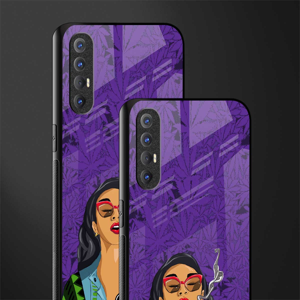 purple smoke glass case for oppo reno 3 pro image-2