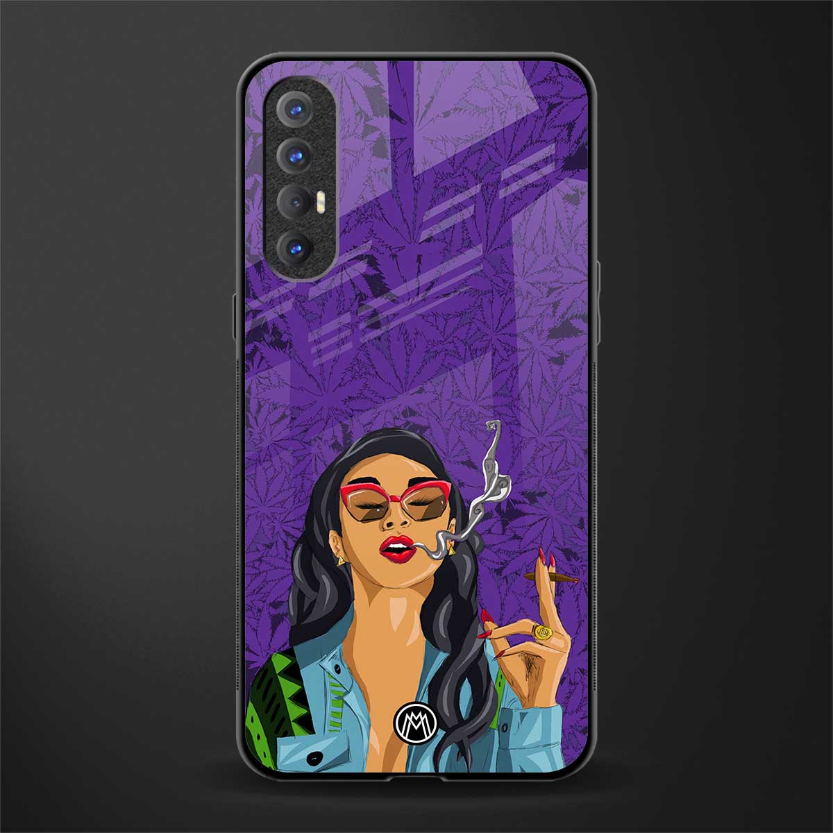 purple smoke glass case for oppo reno 3 pro image