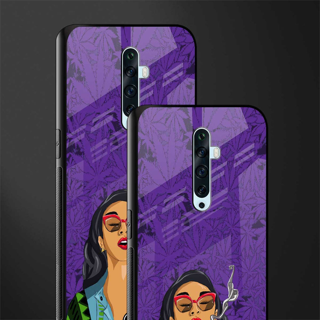 purple smoke glass case for oppo reno 2f image-2