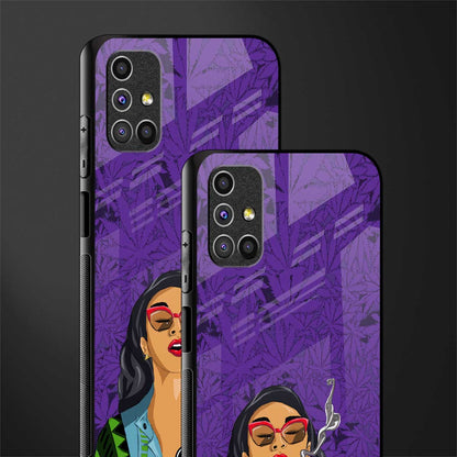 purple smoke glass case for samsung galaxy m51 image-2