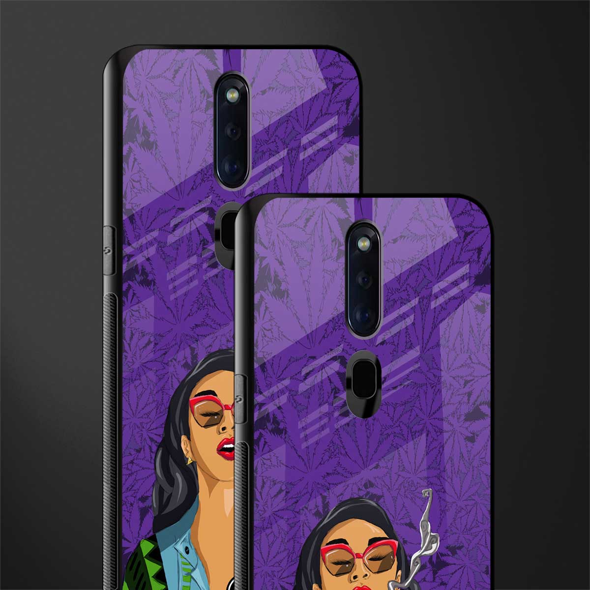 purple smoke glass case for oppo f11 pro image-2