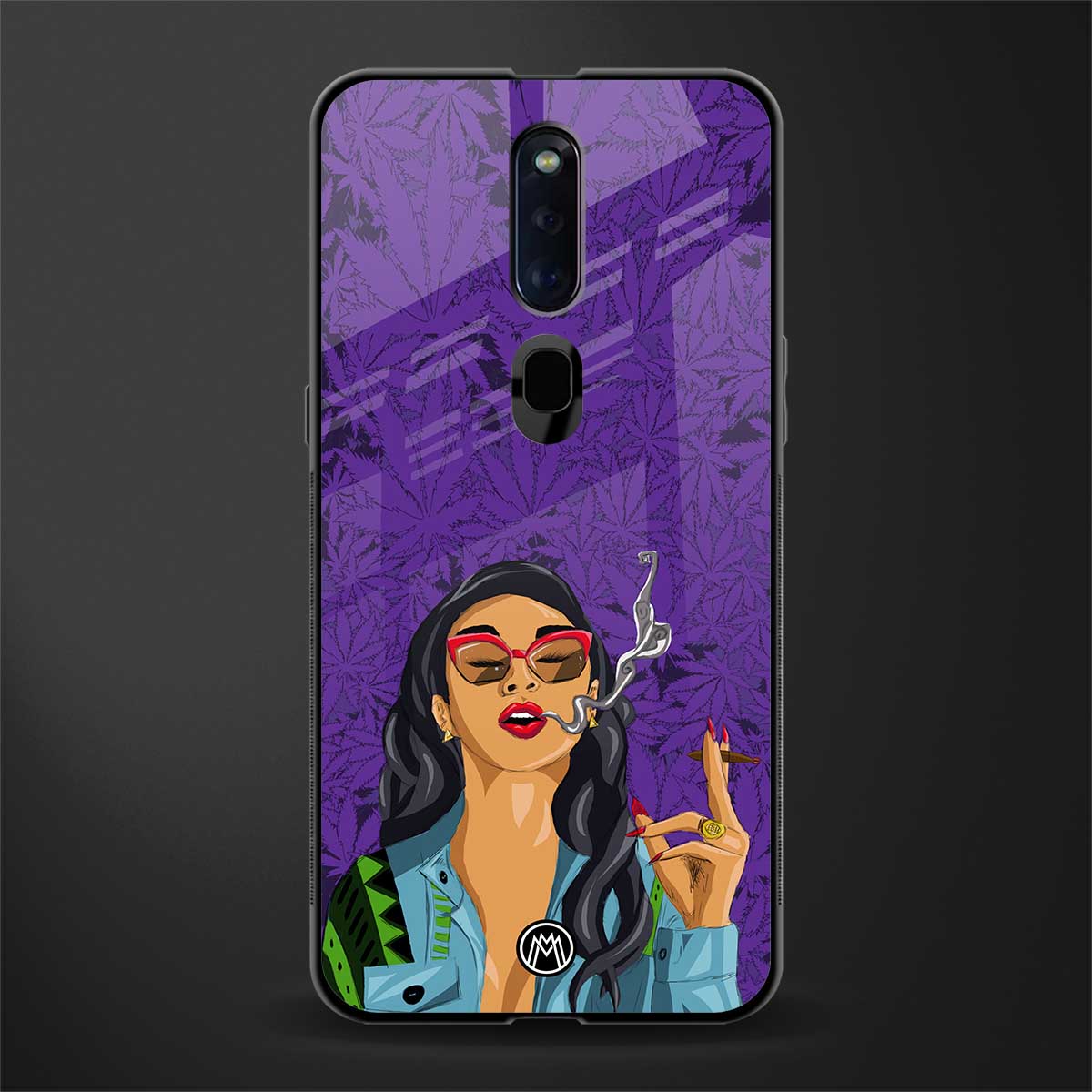 purple smoke glass case for oppo f11 pro image