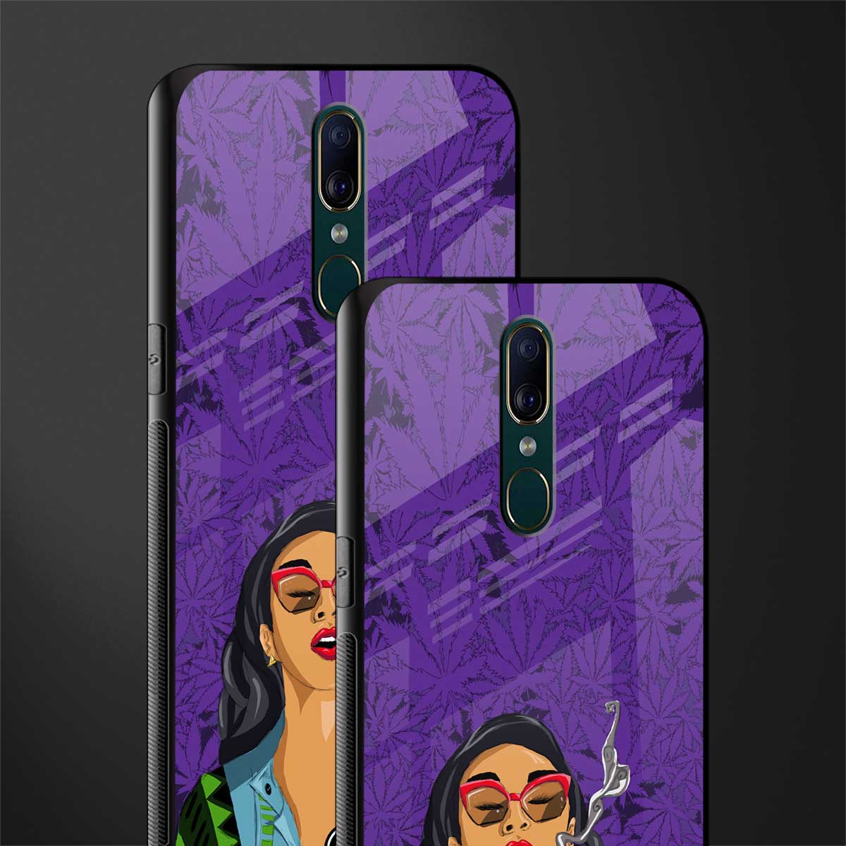 purple smoke glass case for oppo a9 image-2