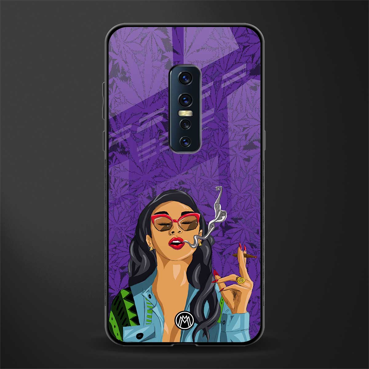 purple smoke glass case for vivo v17 pro image