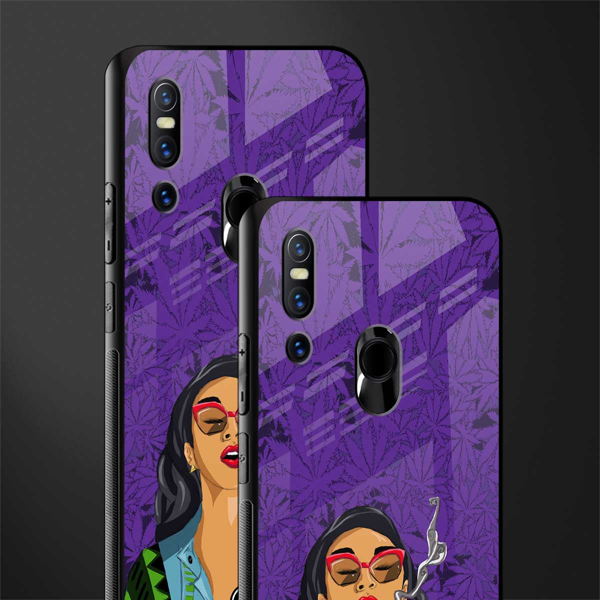 purple smoke glass case for vivo v15 image-2