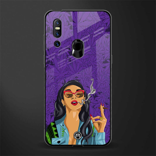 purple smoke glass case for vivo v15 image