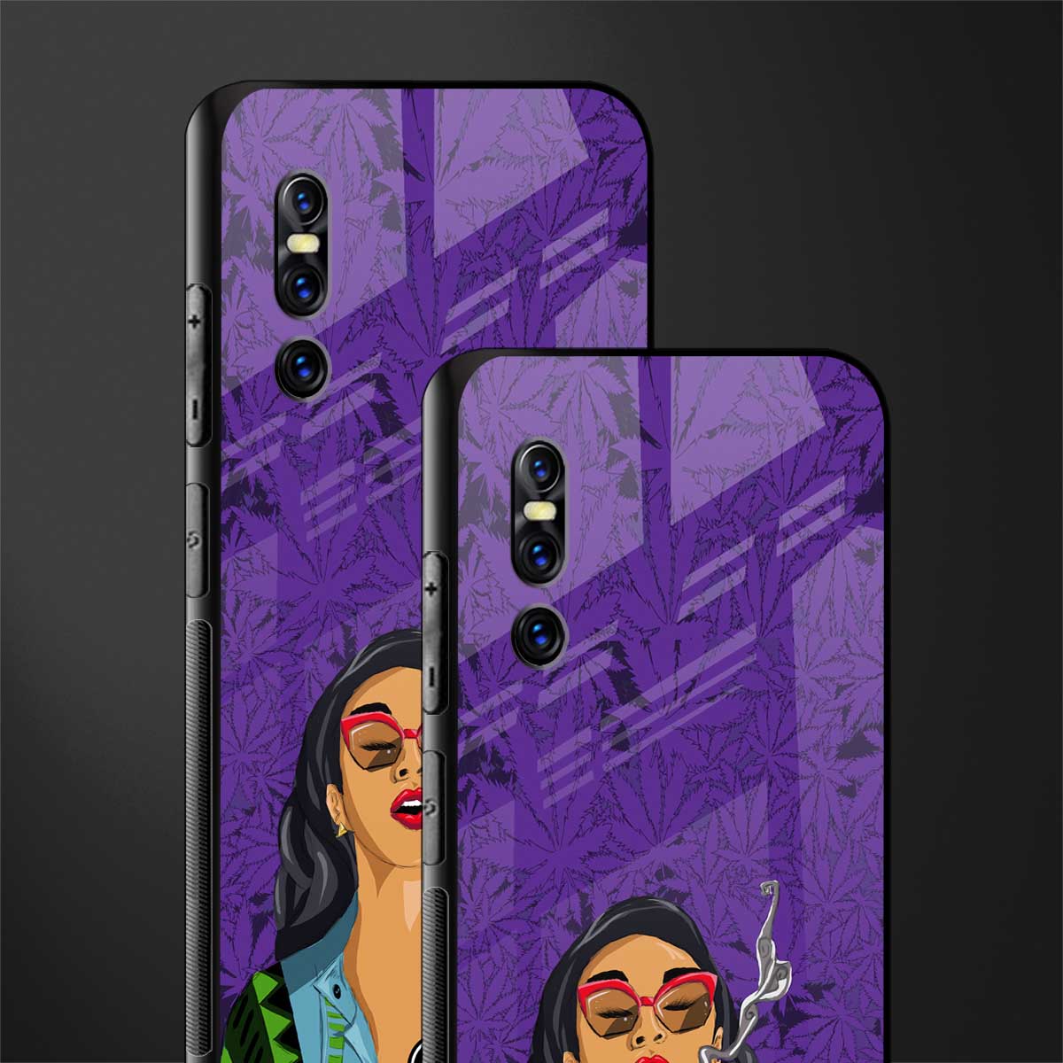 purple smoke glass case for vivo v15 pro image-2