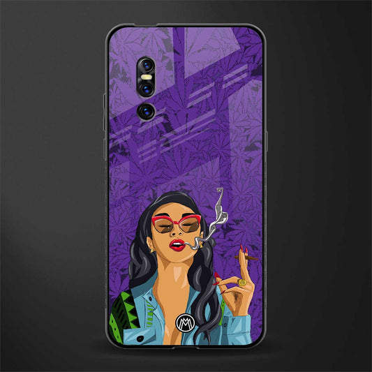 purple smoke glass case for vivo v15 pro image