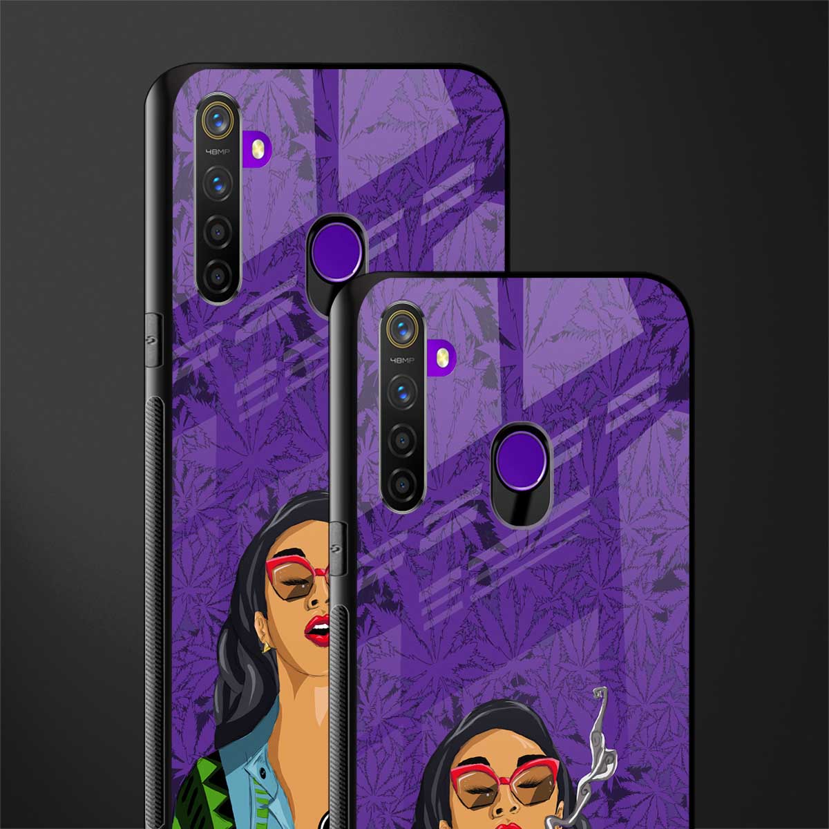 purple smoke glass case for realme 5 pro image-2