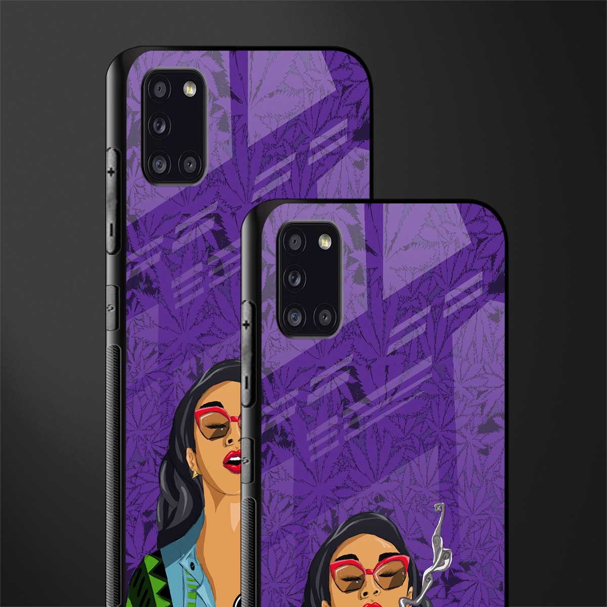 purple smoke glass case for samsung galaxy a31 image-2