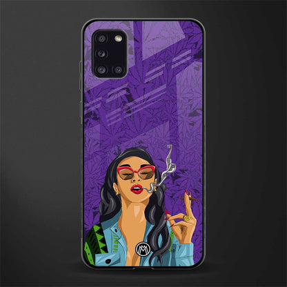 purple smoke glass case for samsung galaxy a31 image