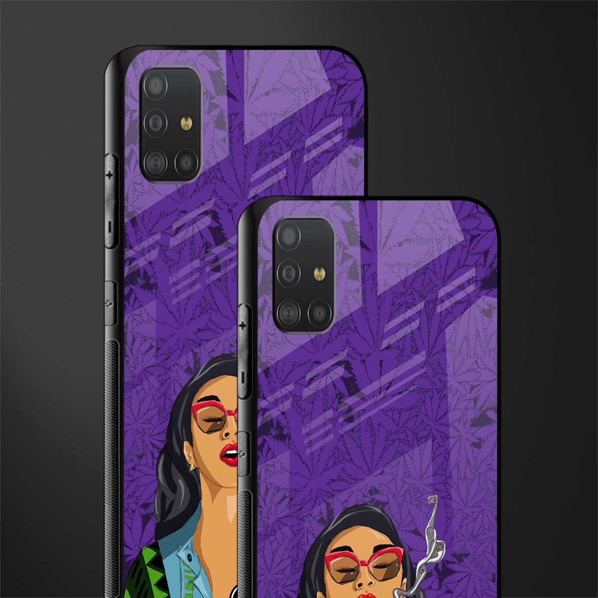 purple smoke glass case for samsung galaxy a51 image-2