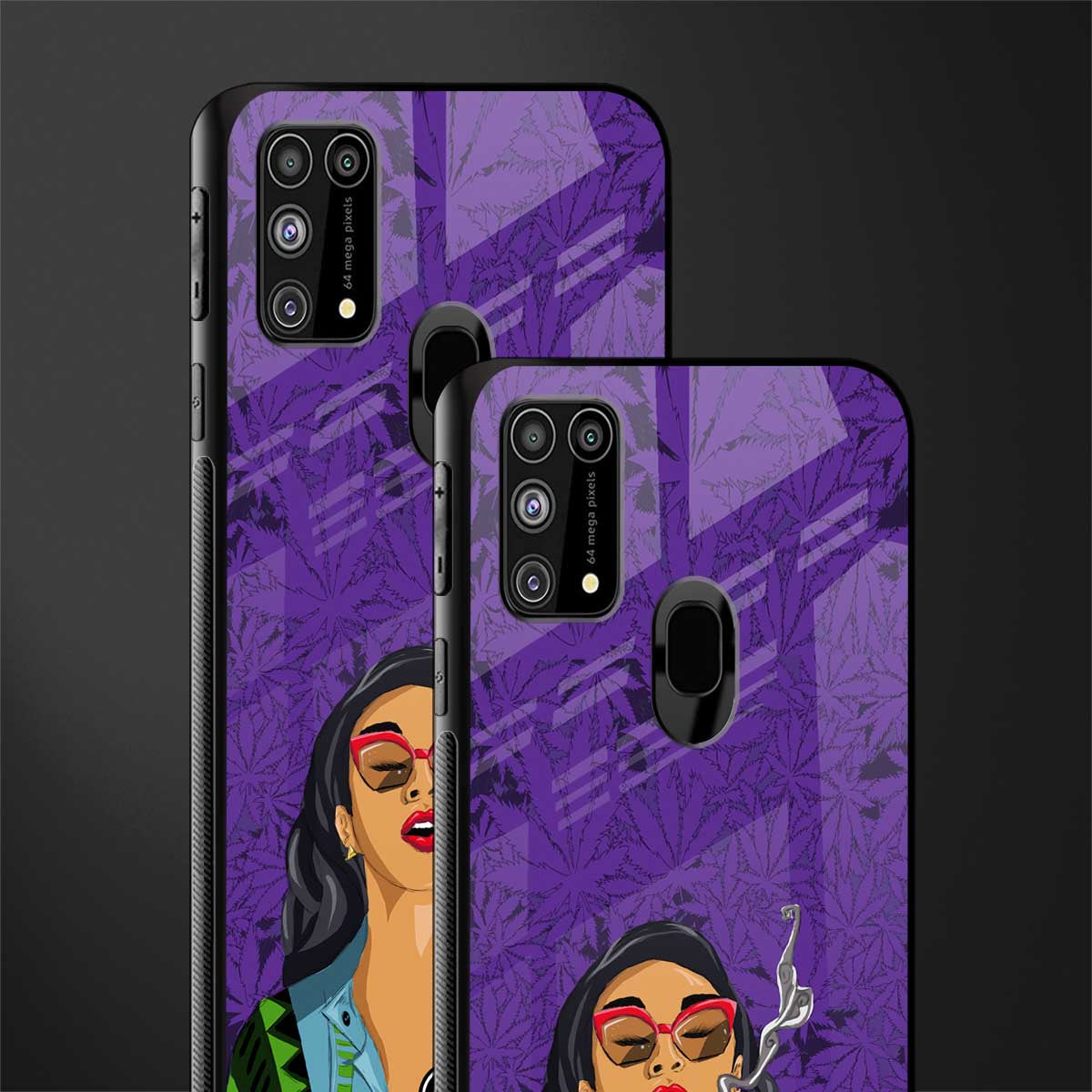 purple smoke glass case for samsung galaxy m31 image-2