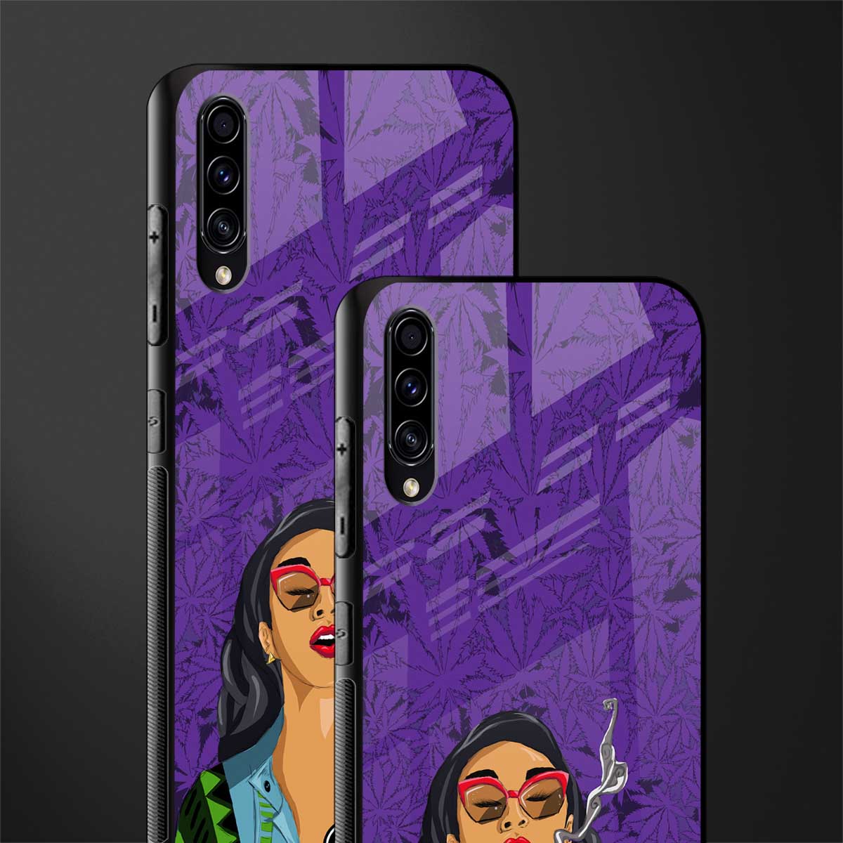 purple smoke glass case for samsung galaxy a50s image-2
