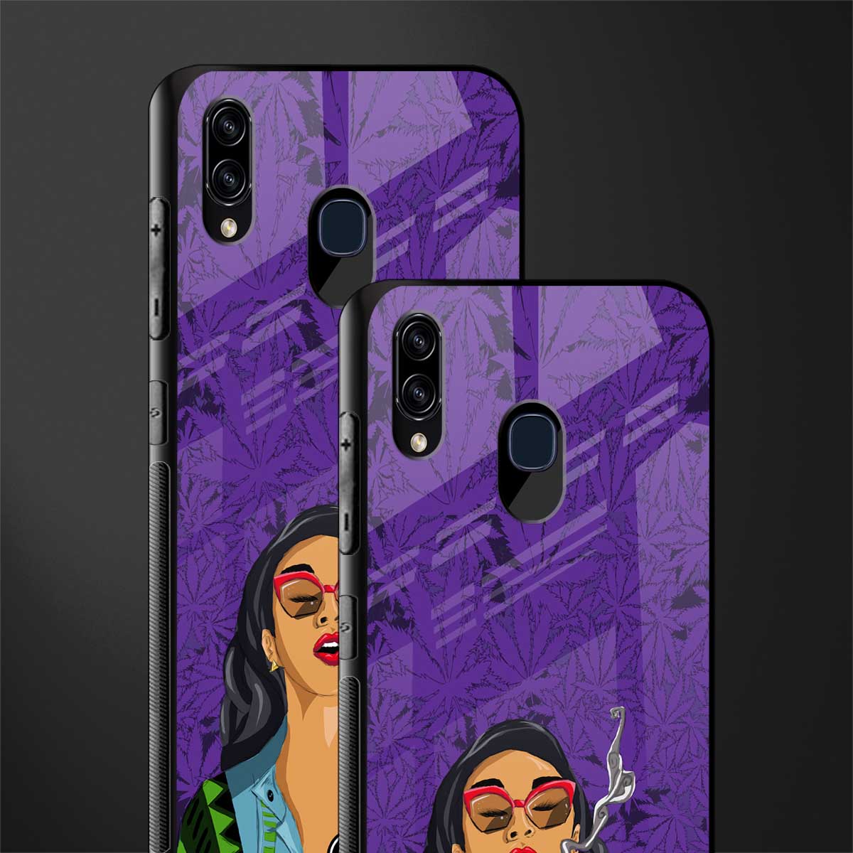 purple smoke glass case for samsung galaxy a20 image-2