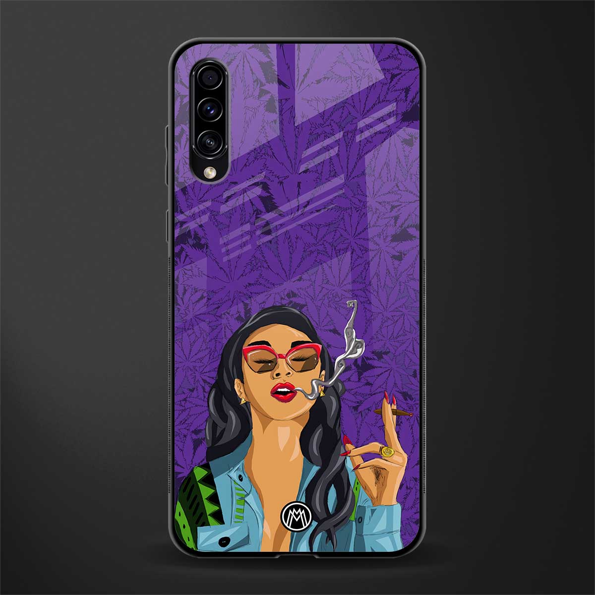 purple smoke glass case for samsung galaxy a70 image