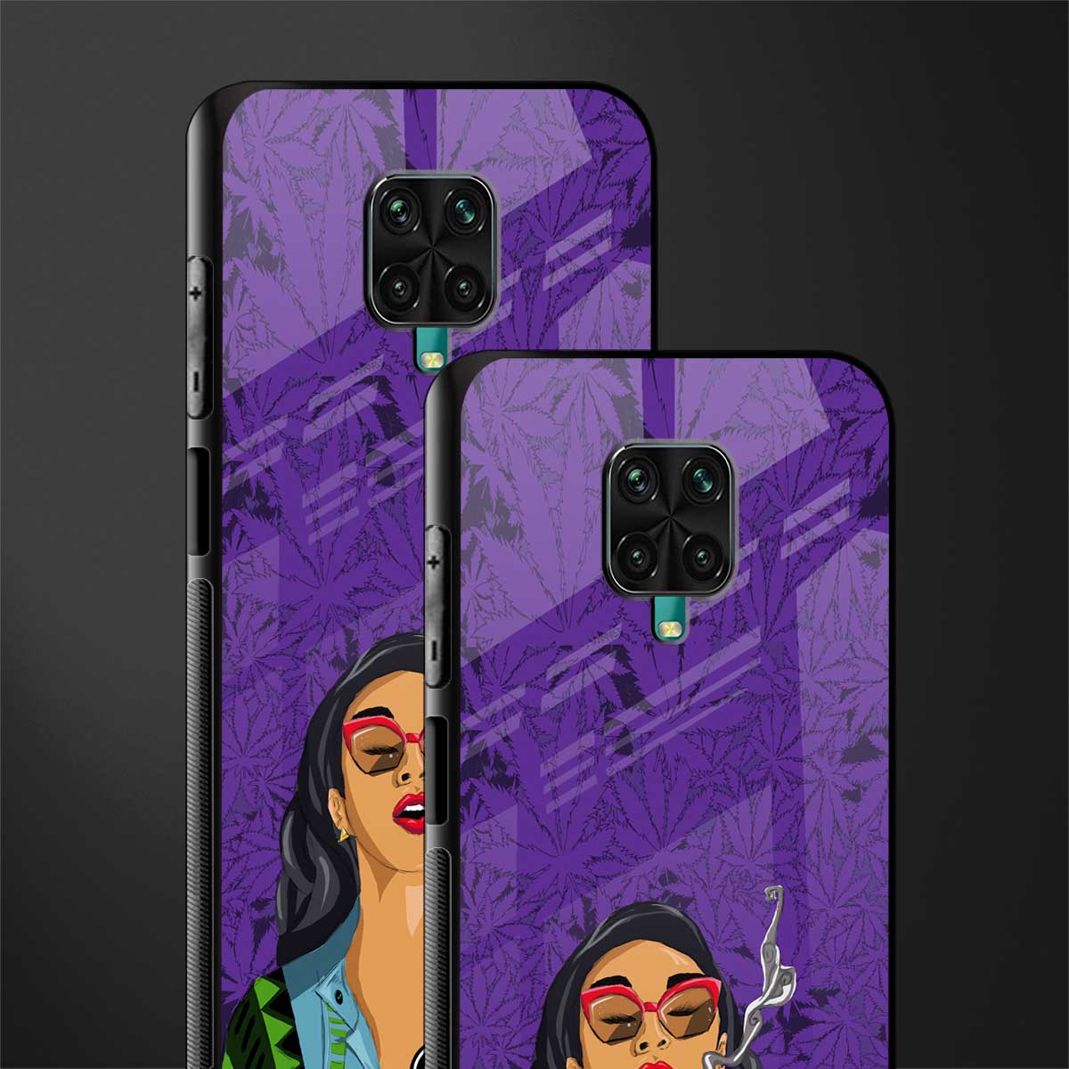 purple smoke glass case for redmi note 9 pro image-2