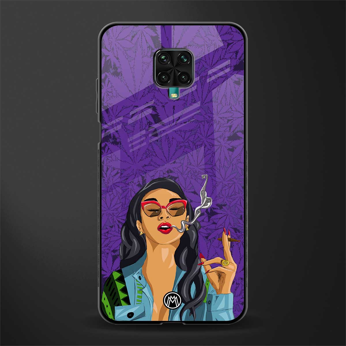 purple smoke glass case for redmi note 9 pro image