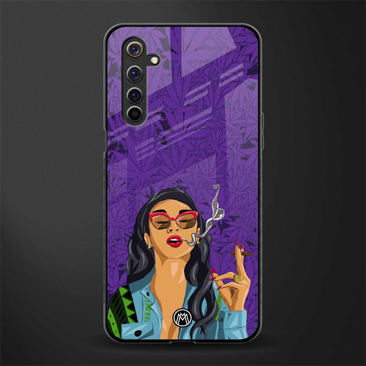 purple smoke glass case for realme 6 pro image