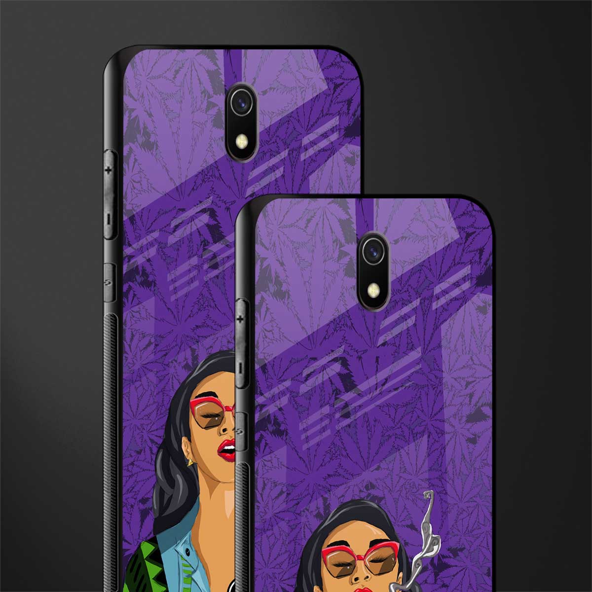 purple smoke glass case for redmi 8a image-2