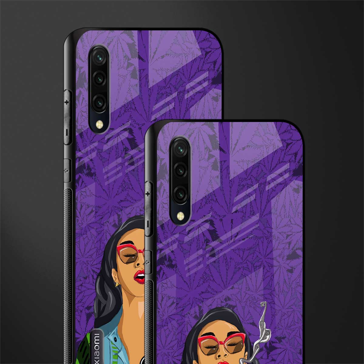 purple smoke glass case for mi a3 redmi a3 image-2