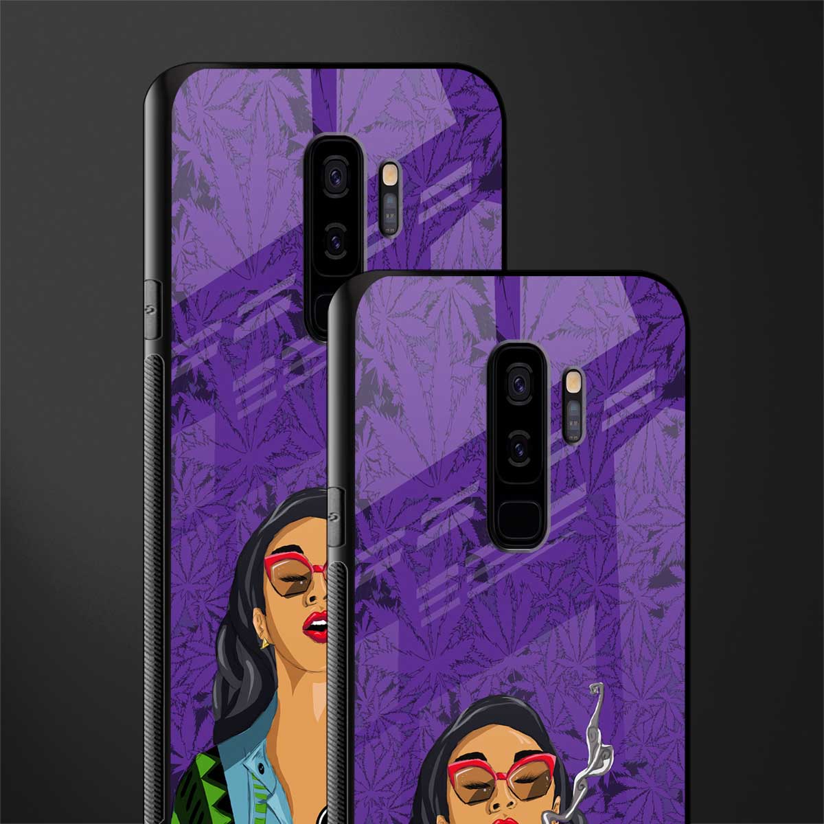 purple smoke glass case for samsung galaxy s9 plus image-2