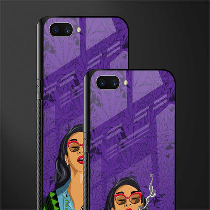 purple smoke glass case for oppo a3s image-2