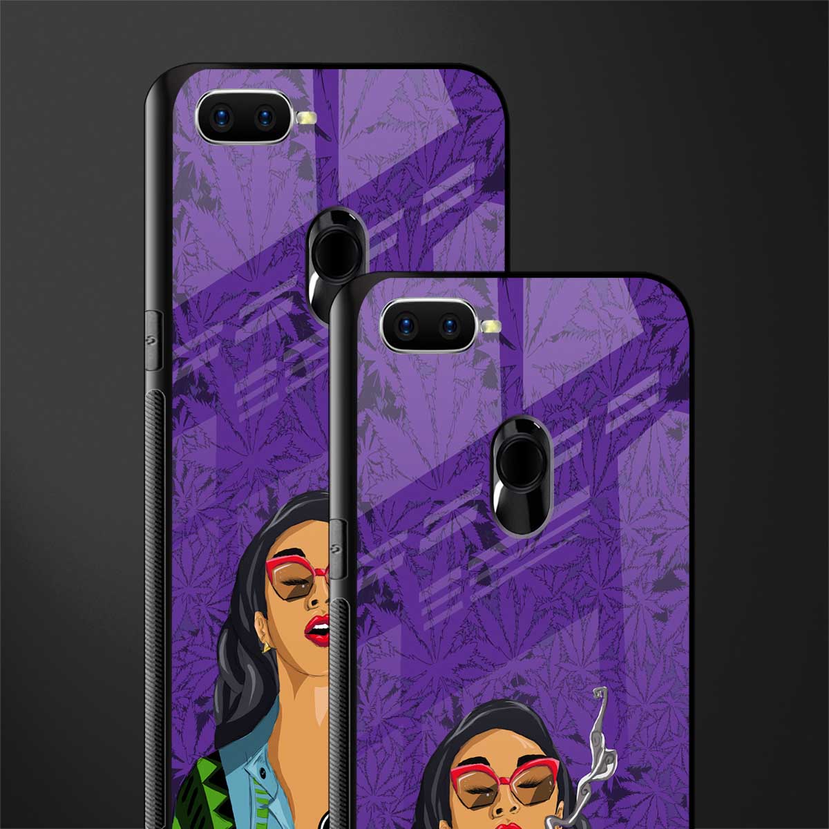 purple smoke glass case for oppo a7 image-2