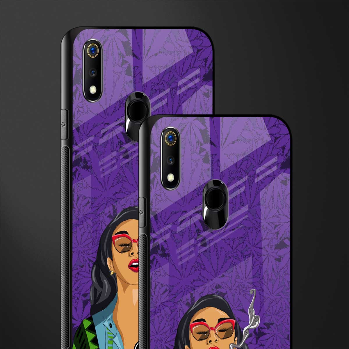 purple smoke glass case for realme 3 image-2