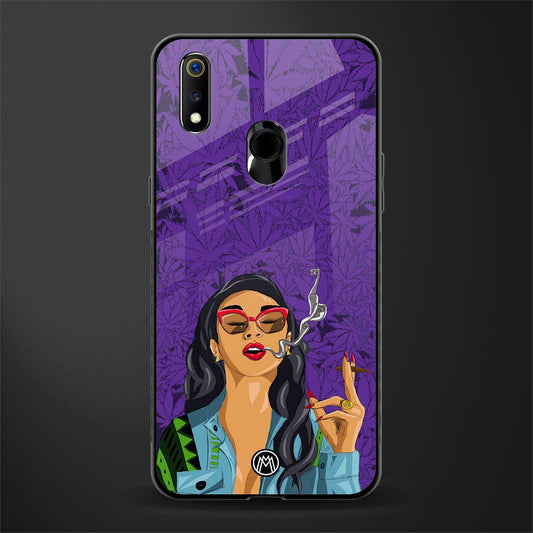 purple smoke glass case for realme 3 pro image