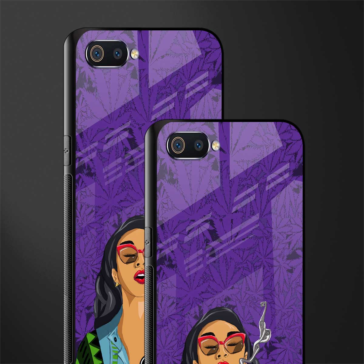 purple smoke glass case for realme c2 image-2