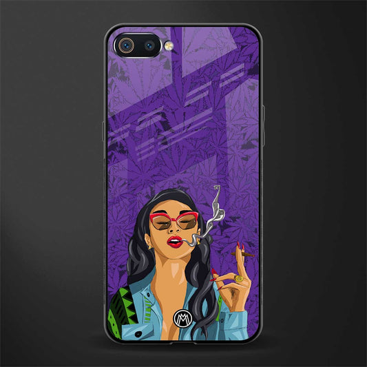 purple smoke glass case for oppo a1k image