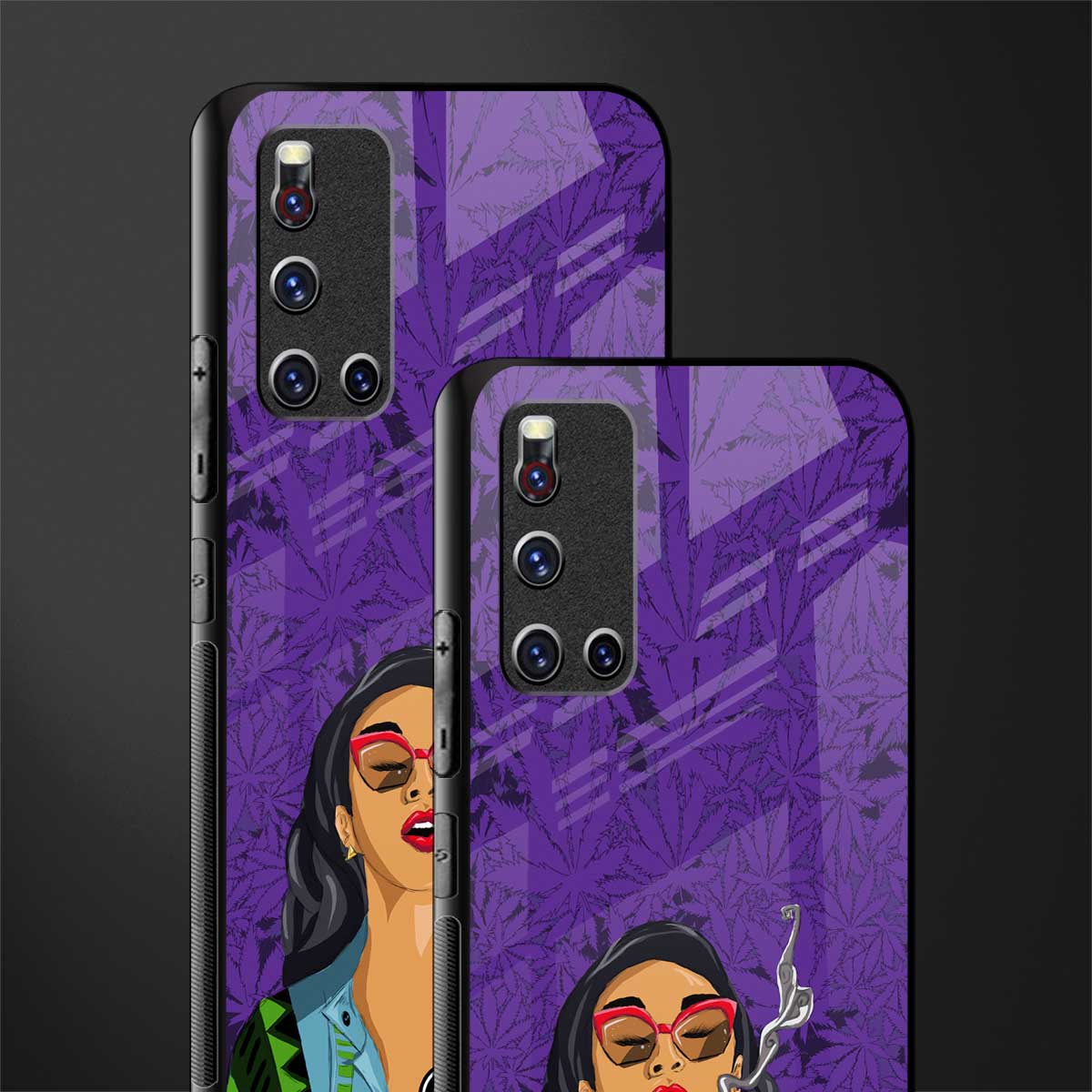 purple smoke glass case for vivo v19 image-2