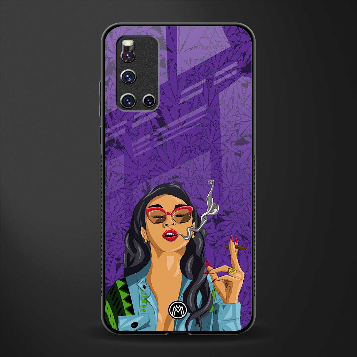 purple smoke glass case for vivo v19 image