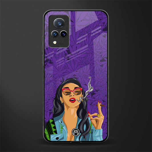 purple smoke glass case for vivo v21 5g image