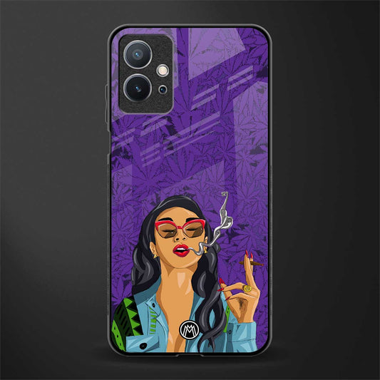 purple smoke glass case for vivo y75 5g image