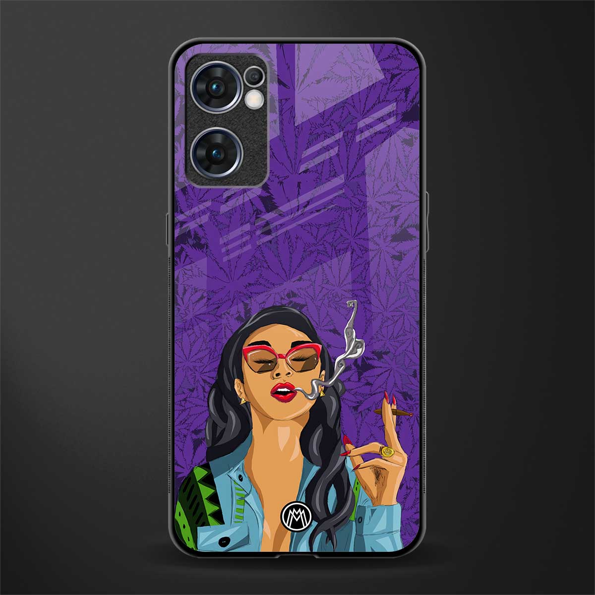 purple smoke glass case for oppo reno7 5g image