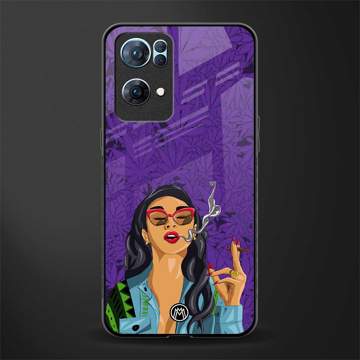 purple smoke glass case for oppo reno7 pro 5g image