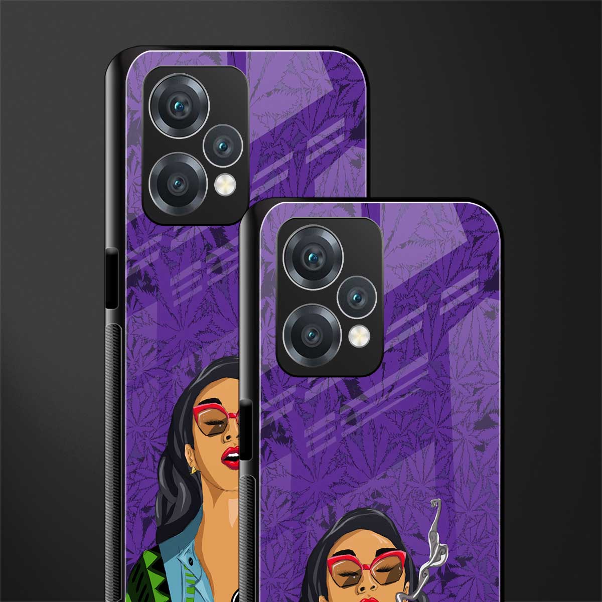 purple smoke back phone cover | glass case for realme 9 pro 5g