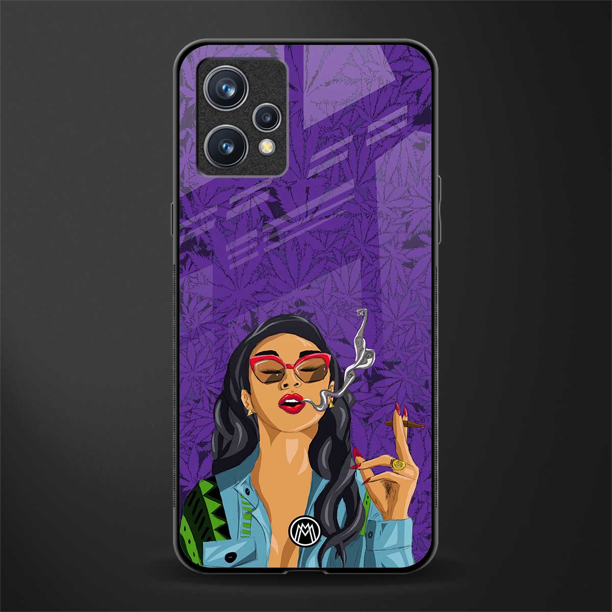 purple smoke glass case for realme 9 4g image