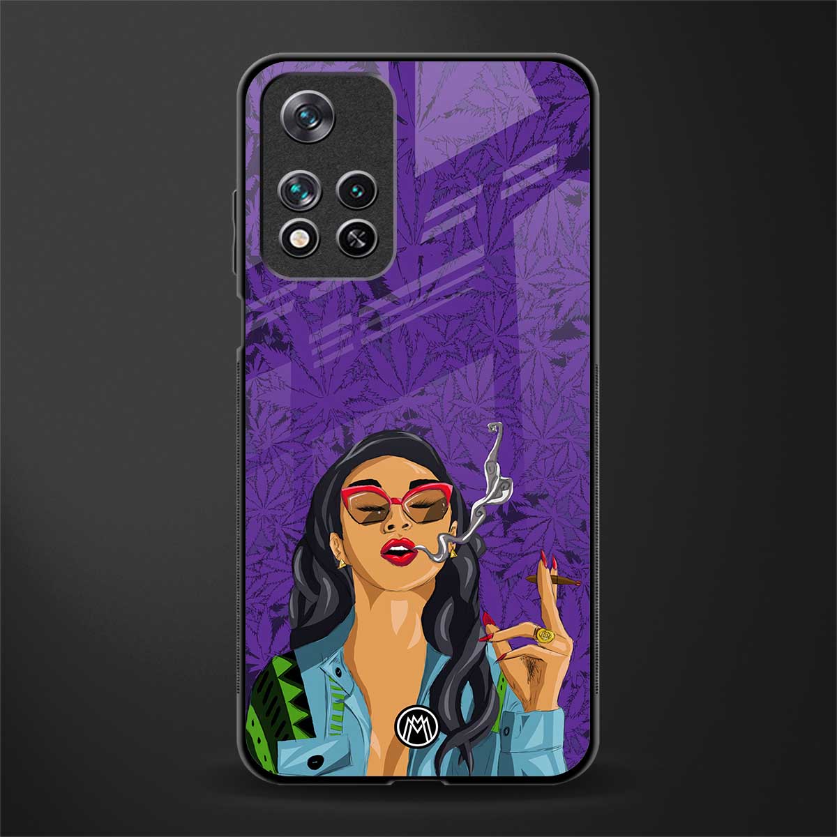 purple smoke glass case for xiaomi 11i 5g image