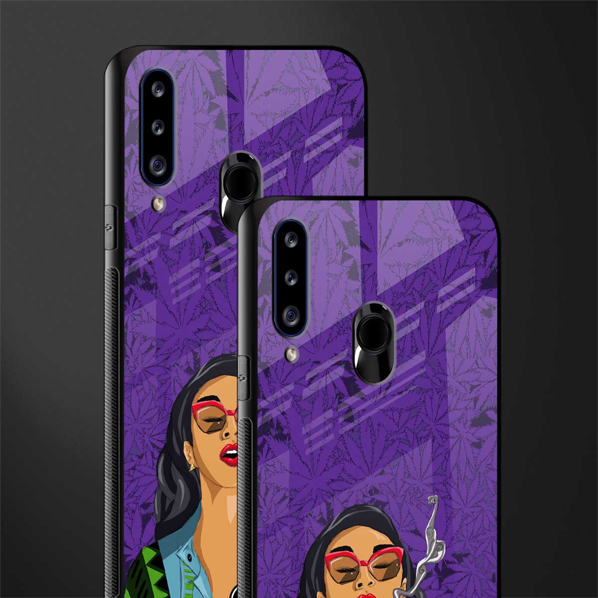 purple smoke glass case for samsung galaxy a20s image-2