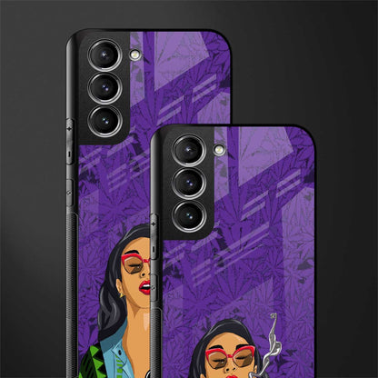 purple smoke glass case for samsung galaxy s21 plus image-2