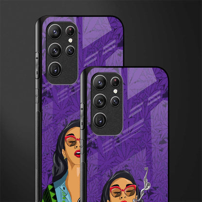 purple smoke glass case for samsung galaxy s21 ultra image-2