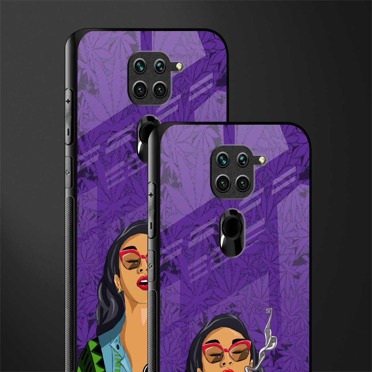 purple smoke glass case for redmi note 9 image-2