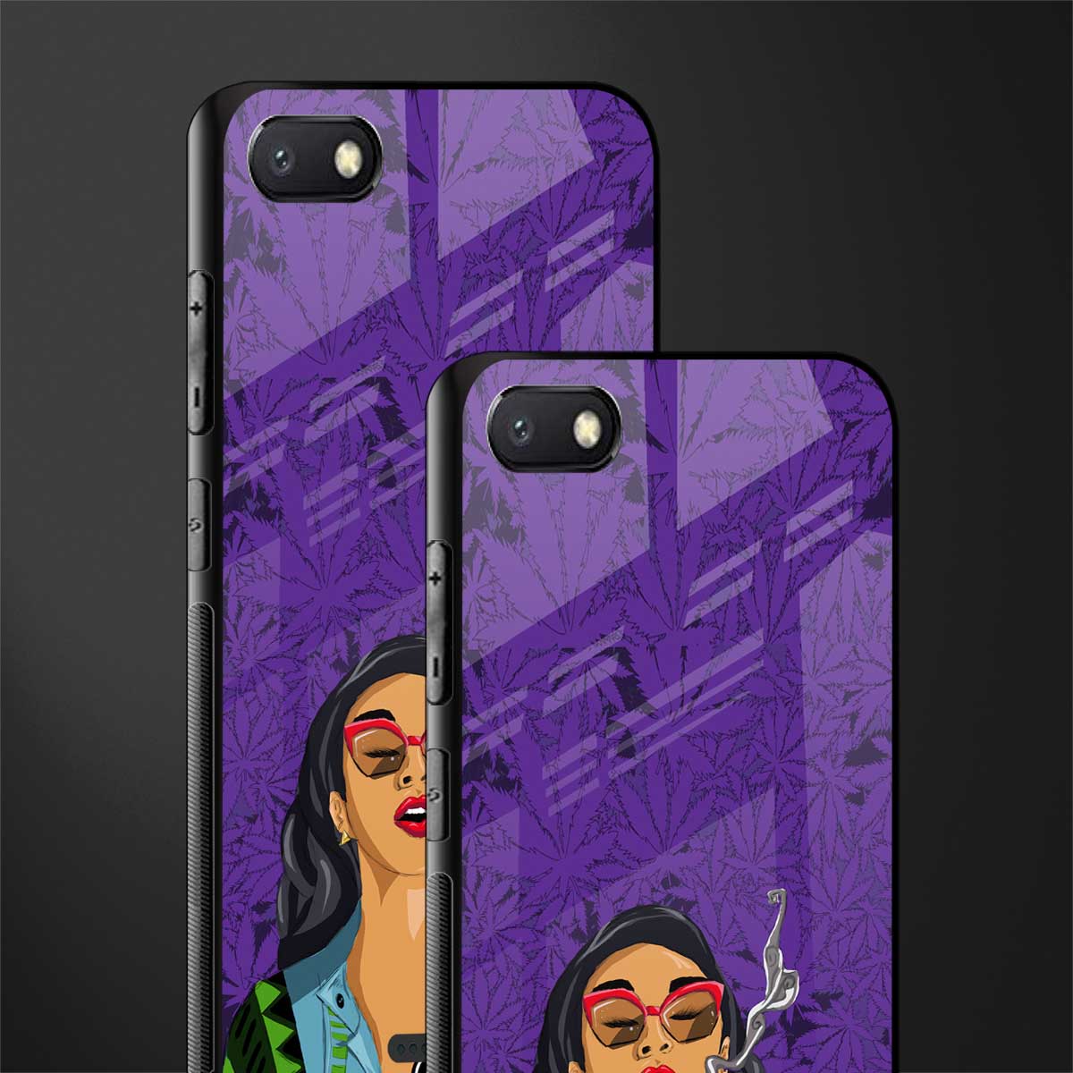 purple smoke glass case for redmi 6a image-2